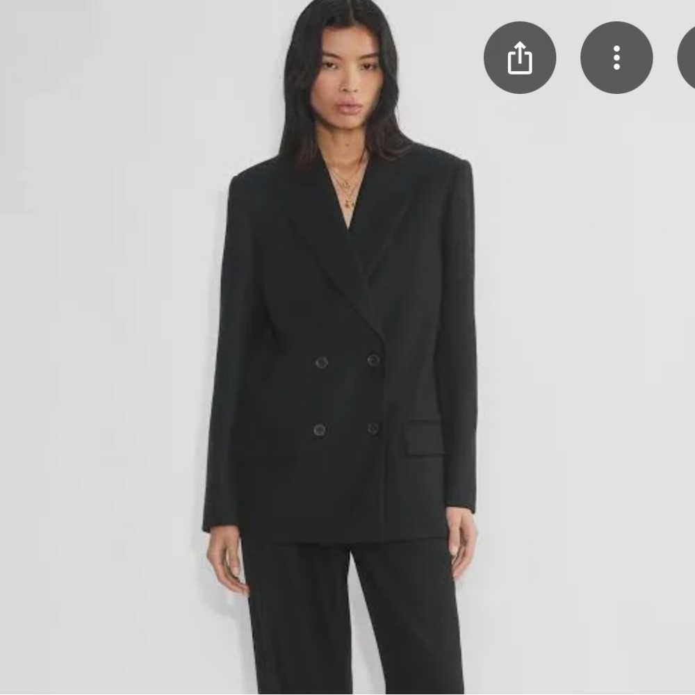 Wilfred Women's Black Double-Breasted Blazer